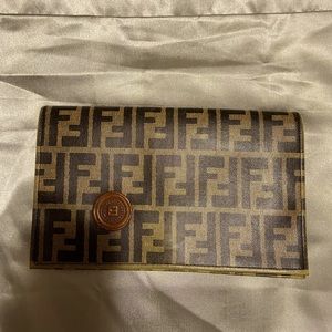 VINTAGE Fendi Canvas Coated Clutch